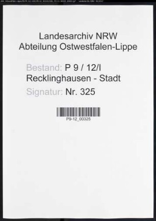 Namensverzeichnis Recklinghausen - Stadt, Todesfälle