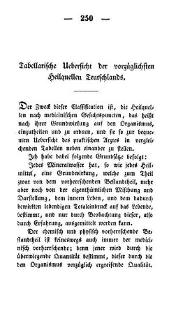 Tabellarische Übersicht der vorzüglichen Heilquellen Deutschlands