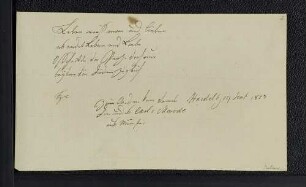 Carl von Merode. – Heidelberg, 19.09.1808