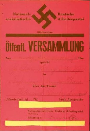 Versammlung der NSDAP-Ortsgruppe Grafenhausen: Hitler wird Reichspräsident