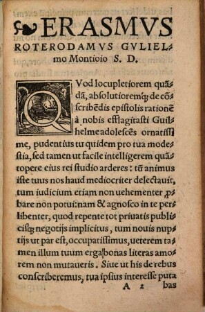 Pars ... Breviorvm Aliqvot D. Erasmi Roterodami Epistolarum : quae iam nunc collatione magni Operis epistolarum sunt emendatae. Cum Interpretatione graecarum uocum, 3