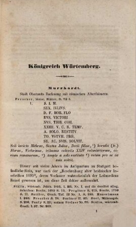 Codex inscriptionum romanarum Danubii et Rheni, 1. Inscriptiones Germaniae primae et Germaniae secundae ; Theil I