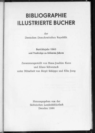 1983: Berichtsjahr 1983 und Nachträge zu früheren Jahren