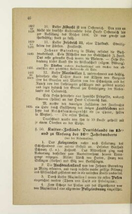 50. Kultur-Zustände Deutschlands im 15ten und zu Anfang des 16ten Jahrhunderts (vor der Reformation)