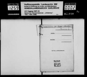 Firma Gebr. Krüger, Zigarrenfabriken in Heidelberg Inhaber: Simon, Friedrich und Willy Flegenheimer -Fragment-