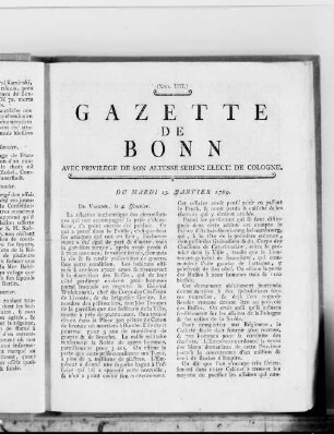 Gazette de Bonn. 1789-1789
