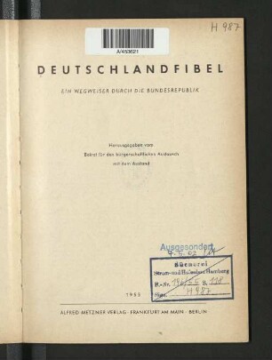 Deutschlandfibel : ein Wegweiser durch die Bundesrepublik