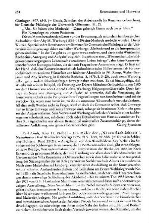 Arndt, Karl :: Kay H. Nebel, ein Maler der "Neuen Sachlichkeit", (Kunst in Schleswig-Holstein, 20/21) : Neumünster, Wachholtz, 1975