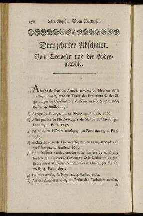 Dreyzehnter Abschnitt. Vom Seewesen und der Hydrographie.