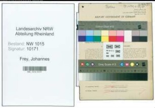 Entnazifizierung Johannes Frey , geb. 03.12.1901 (Postbeamter)