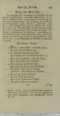 Der 78. Psalm