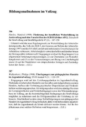 217, Bildungsmaßnahmen im Vollzug