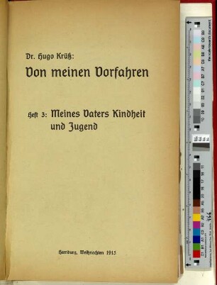 H. 3: Meines Vaters Kindheit und Jugend