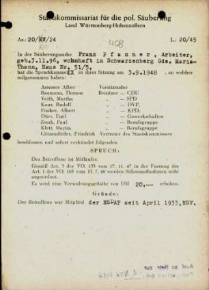Pfanner, Franz