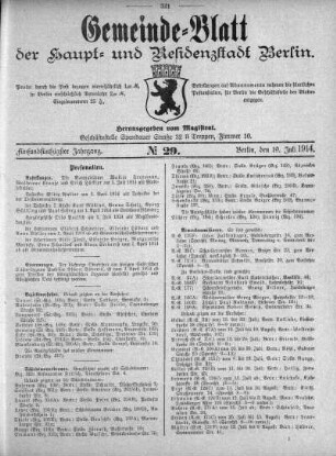 1914,29: No. 29, 19. Juli 1914