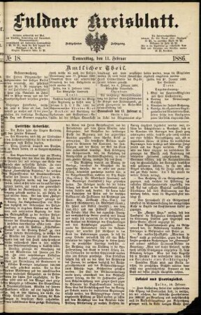Ausgabe vom Donnerstag, den 11. Februar 1886.