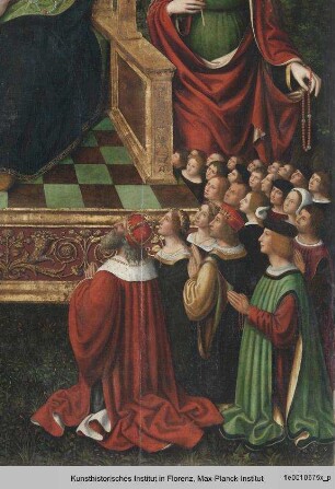 Rosenkranzmadonna zwischen den Heiligen Dominikus und Cäcilia