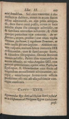 Caput XXVII. Sigismundus Rex datis ad Hosium literis postula ut in Hispaniam ...