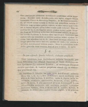 §. 4. De iure visitandi, synodos indicendi, eisdemque praesidendi.