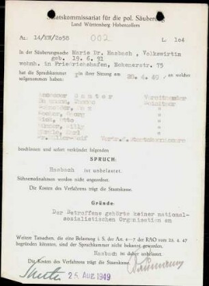 Hasbach, Marie, Dr.
