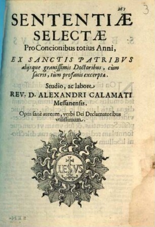 Sententiae Selectae pro Concionibus