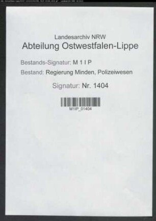 Beschlagnahme und Einziehung staatsfeindlichen Vermögens, ausgenommen Volkswacht und Weserwarte, Besonderes, Band 1