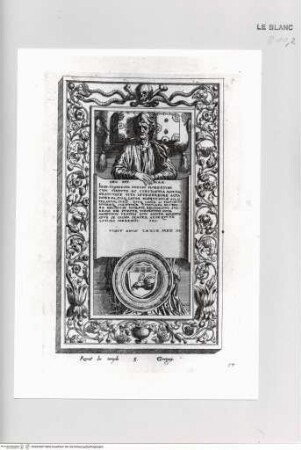 Monumenta clarorum doctrina praecipuè ..., Tafel 52: Grabstein des Giovanni Francesco Poggi in Rom, San Gregorio(?)