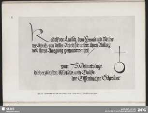 Glückwunsch an Prof. von Larisch, 1931