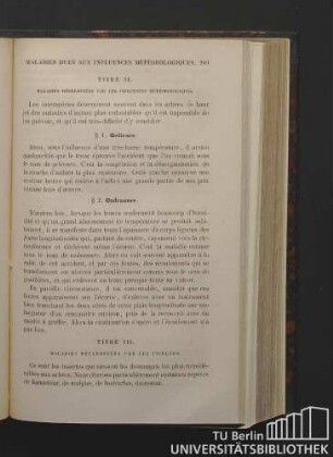 Titre II. Maladies déterminées par les influences météorologiques.