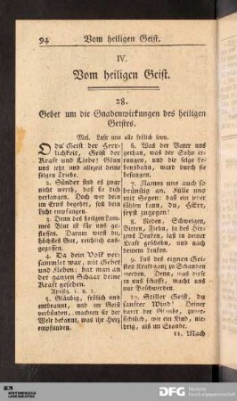 IV. Vom heiligen Geist.