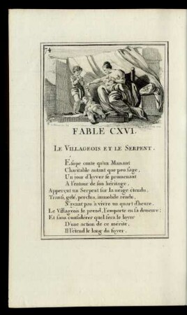 Fable CXVI. Le Villageois Et Le Serpent.