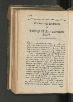 Den trettende Afhangling. Om (...) i det platte og vorende Kaart.