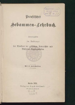 Preußisches Hebammen-Lehrbuch