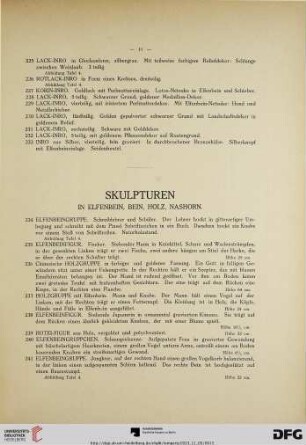 Skulpturen in Elfenbein, Bein, Holz, Nashorn (Nr. 234-258)
