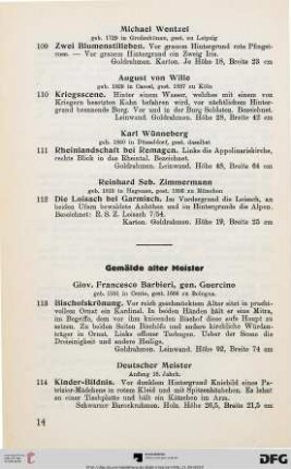 Gemälde alter Meister (Nr. 113-129)