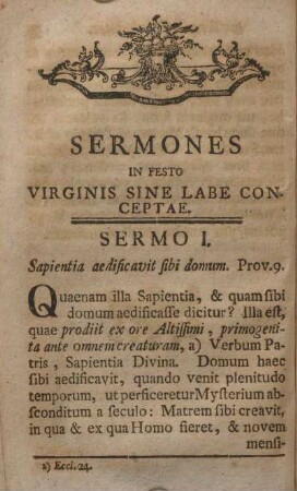 Sermones in festo virginis sine labe conceptae.