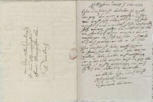 Andreas Baumer an Karoline Luise von Baden (Schiltigheim)