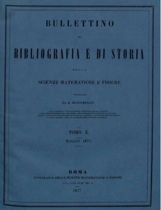 Tomo X. Maggio 1877.