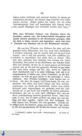Wie herr Wörnher freiherr von Zimbern herrn Albrechten … in die Reichenaw gezogen … auch wie herr Conradt von Zimbern abt in der Reichenaw worden.