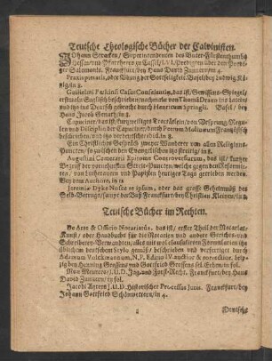 Teutsche Bücher im Rechten.