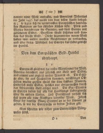 Vom dem Europäischen Geld-Handel überhaupt. §. 5.