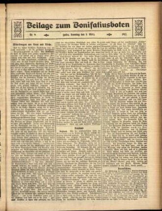 Zweite Ausgabe vom Sonntag, den 03. März 1912.