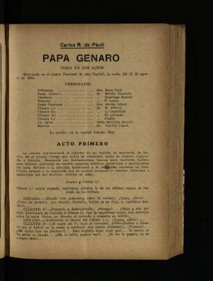 Papá Genaro : pieza en dos actos