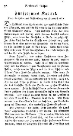 Fünfzehntes Kapitel - Kurze Geschichte und Beschreibung von Kamtschatka