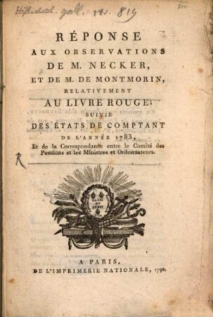 Réponse aux observations de M. Necker ...