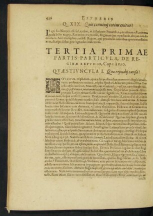 Tertia Primae Partis Particula, De Reginae Repudio ...