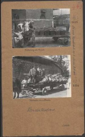Verladung der Würste. (Aus einer Wurstfabrik der 6. Armee, Juli 1916)