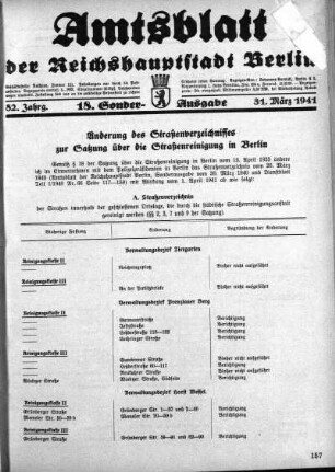 18. Sonderausgabe, 31. März 1941
