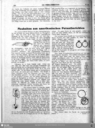 Neuheiten aus amerikanischen Patentberichten
