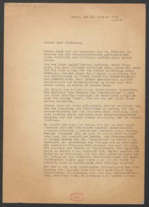 Brief an Hans Pfitzner : 28.02.1946